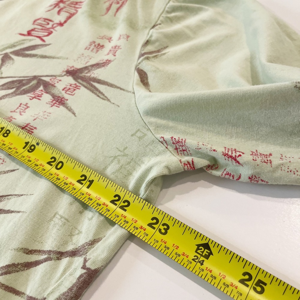 Soma Green Bamboo Asian Calligraphy Print Cotton Sleep Shirt - Size 2, Large - Picture 4 of 6